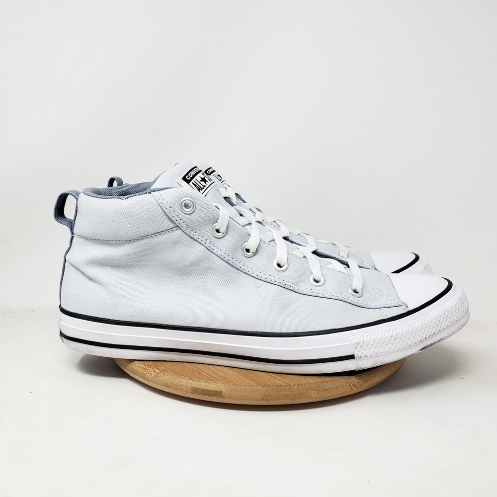 Converse Chuck Taylor Street Mid Shoes Mens 12 Light Grey Canvas Sneaker